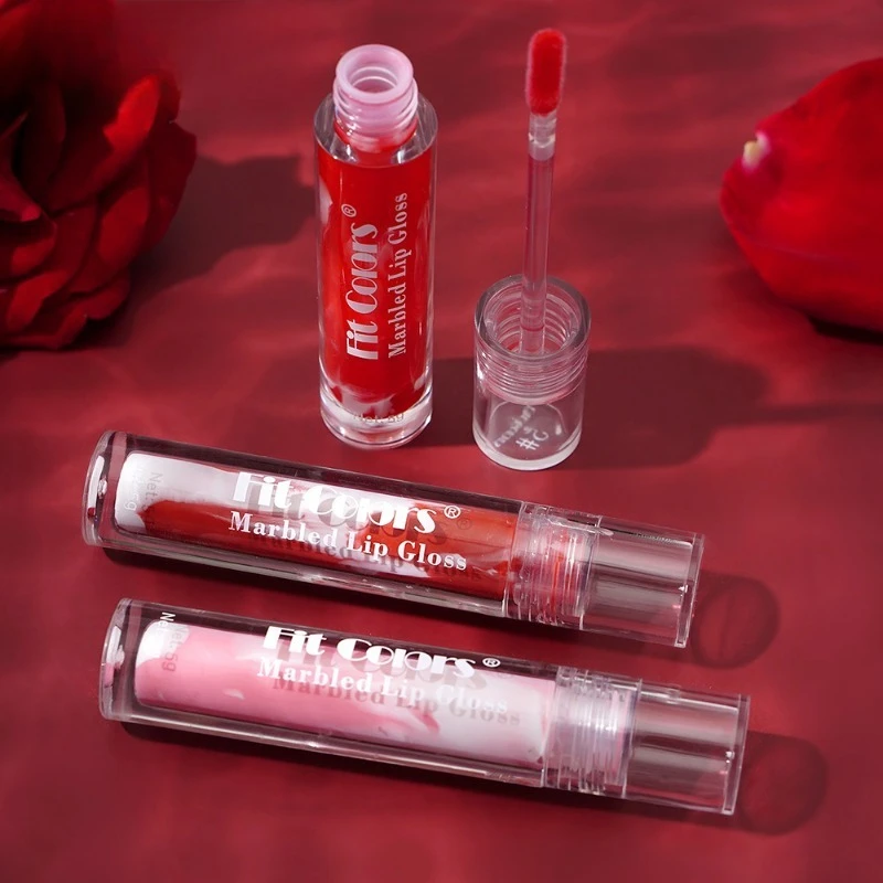 대리석 립 글로스 미러 샤인 피니쉬 수분 공급 립 케어 고발색 쉬운 적용 비점착성 립 스테인 일상용