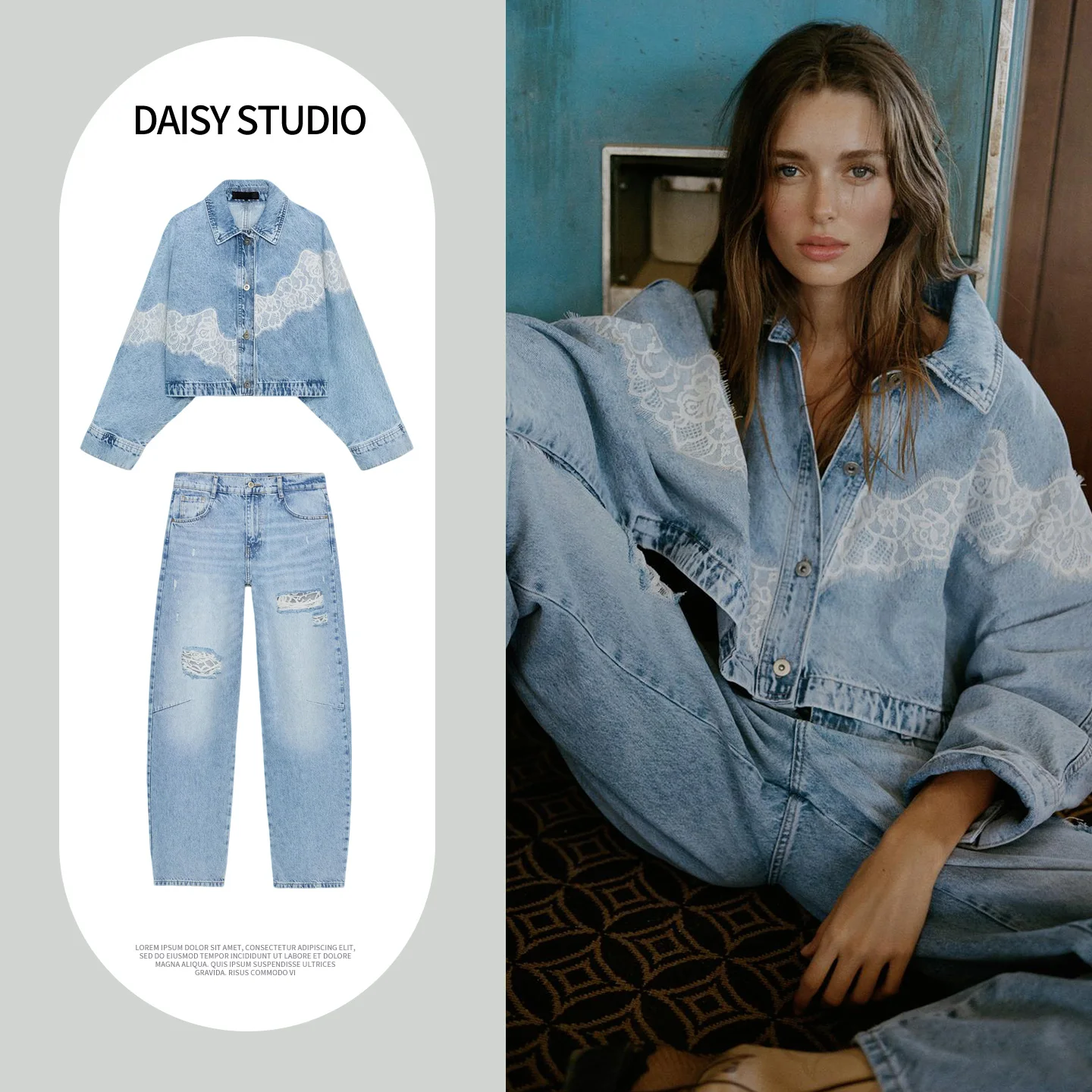 

Loose Fit Short Sleeveless Denim Jacket 6147059 Hole Decoration Long Sleeve Turn-down Collar Jacket Outerwear with Loose Fit ...