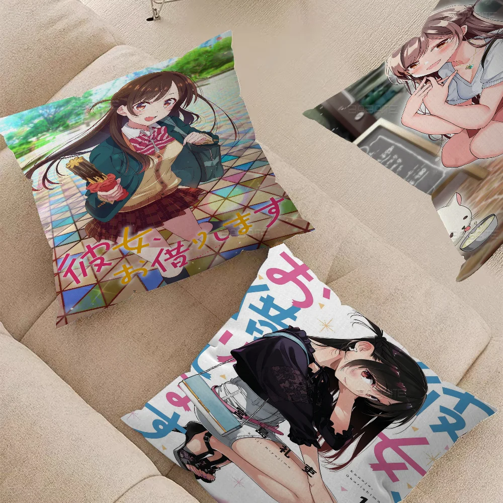 Mizuhara Chizuru Pillow Covers Cartoon Sofa Decorative Home Double-sided Printing Short Plush Cute Cushion Cover