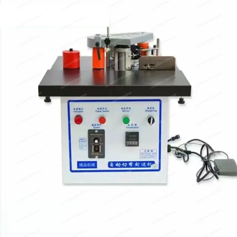 mini manual wood pvc edge banding machine with cutting pvc edge banding machine itself and excellent speed control