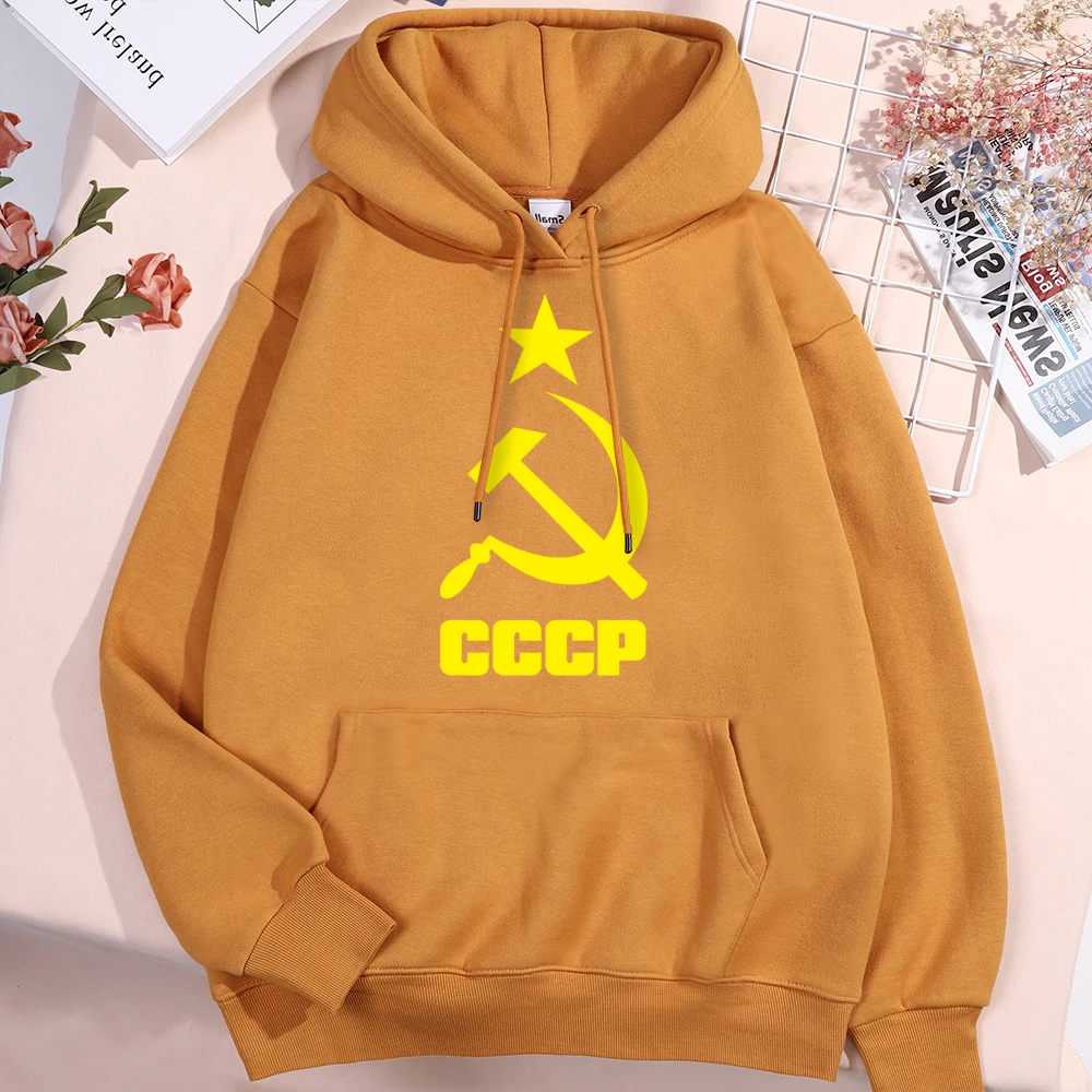 Cccp Hammer Sickle Star Men Women Hoodies New O-Neck Pullover Hoody Harajuku Fleece Sweatshirt Funny Crewneck Man Streetwear