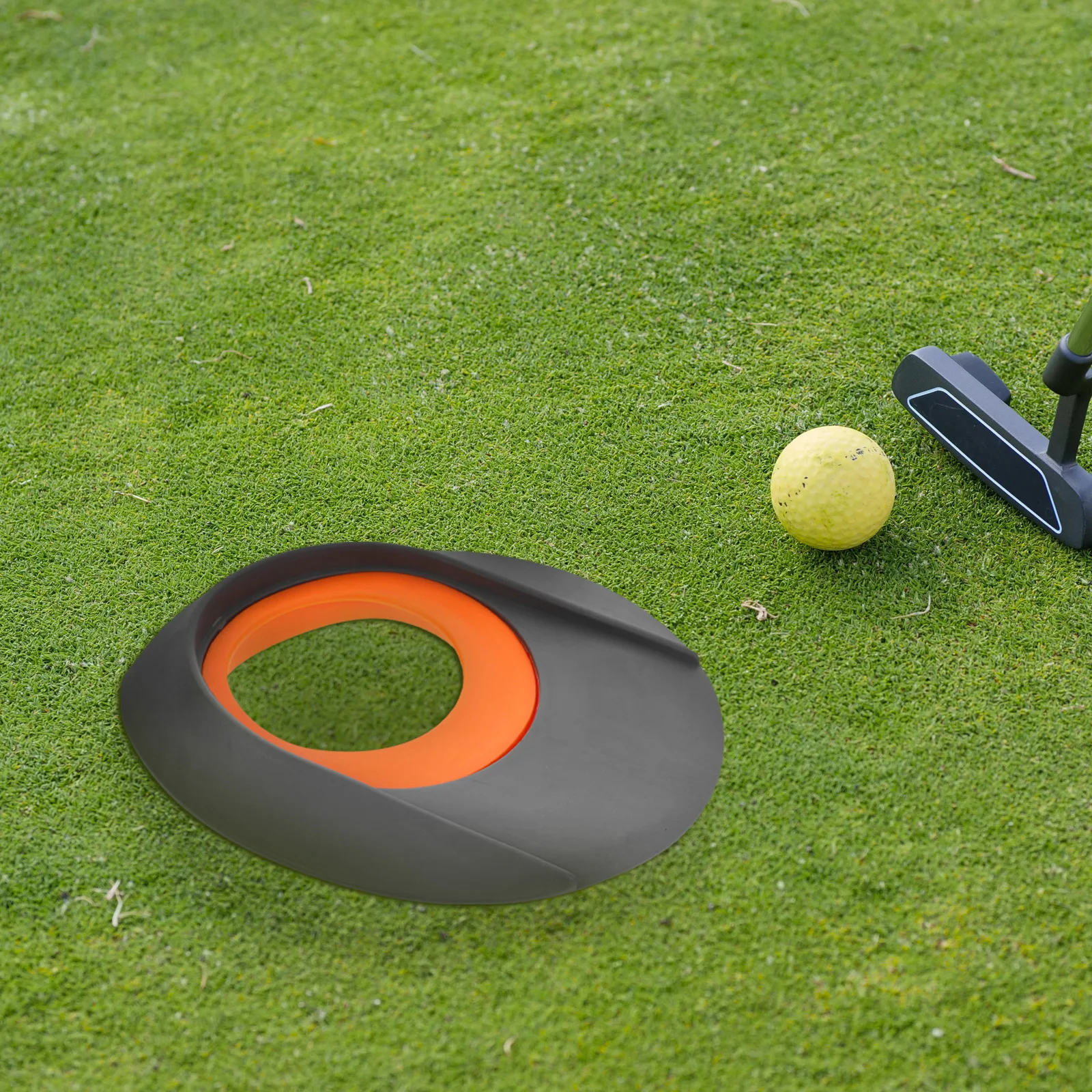 

Golf Hole Cup 3 Inch Portable Practice Plate 78x69cm Grey Orange TPR Material Golf Training Accessories
