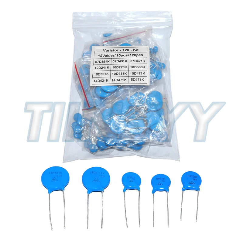 kit-sortido-de-varistores-e-resistores-120-pecas-12-valores-10-pecas-5d471k-7d471k-7d431k-7d391k-10d471k-10d431k-10d391k-14d471k-14d431k-10d241k