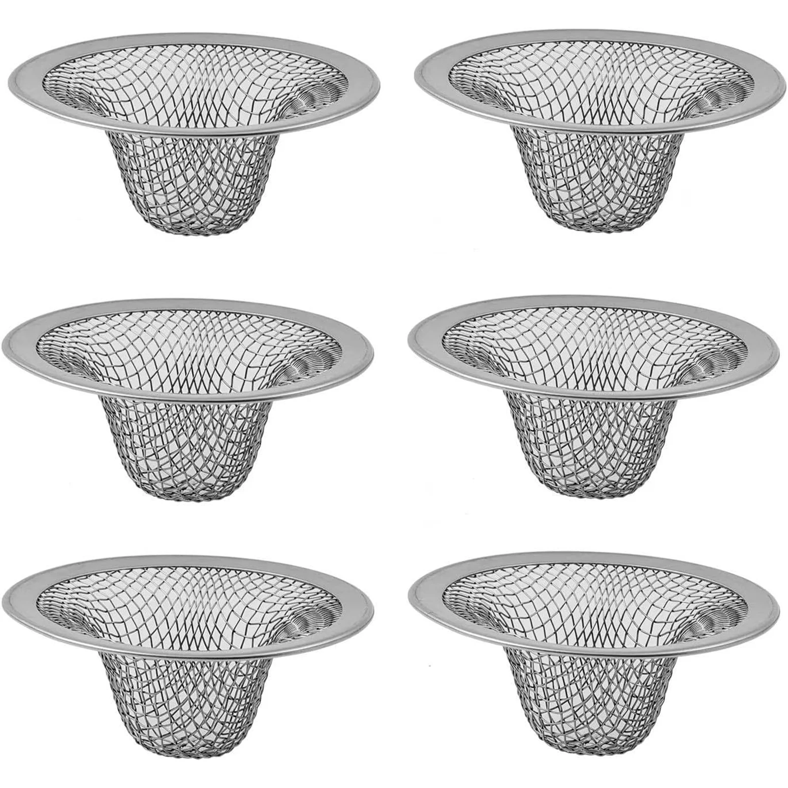 6pcs Mesh Metal Sink Strainer piccolo cestino per capelli in acciaio inossidabile Catcher per lavello da cucina bagno vasca da bagno lavabo
