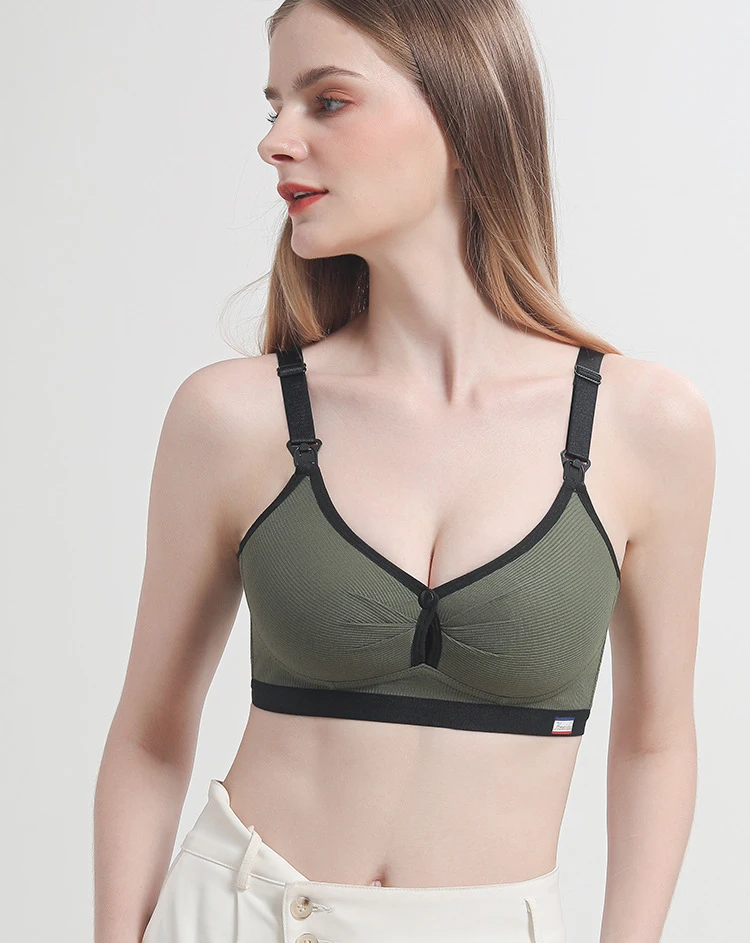 

Pure Cotton Nursing Bra Women's Breastfeeding Maternity Underwear Women Pregnancy Plus Size Bralette Gather Crop Top Women