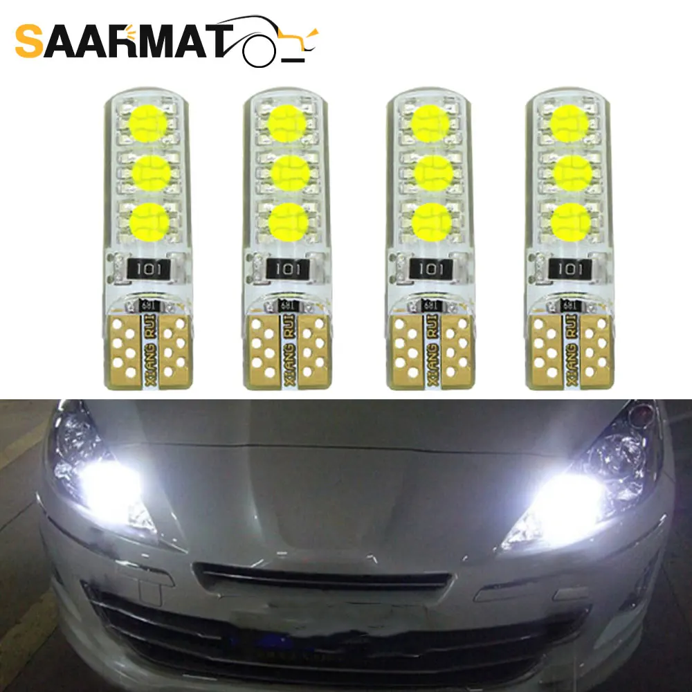 4Pcs Car LED Lamp T10 W5W 168 194 2825 Clearance Lights for Peugeot Partner Expert Bipper Tepee 807 806 607 508 406 4007 4008