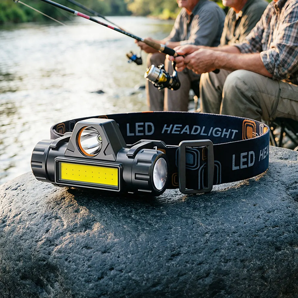 Rechargeable COB LED Headlamp Strong Magnetic Powerful Headlight Super Bright Waterproof Head Torch For Outdoor Fishing