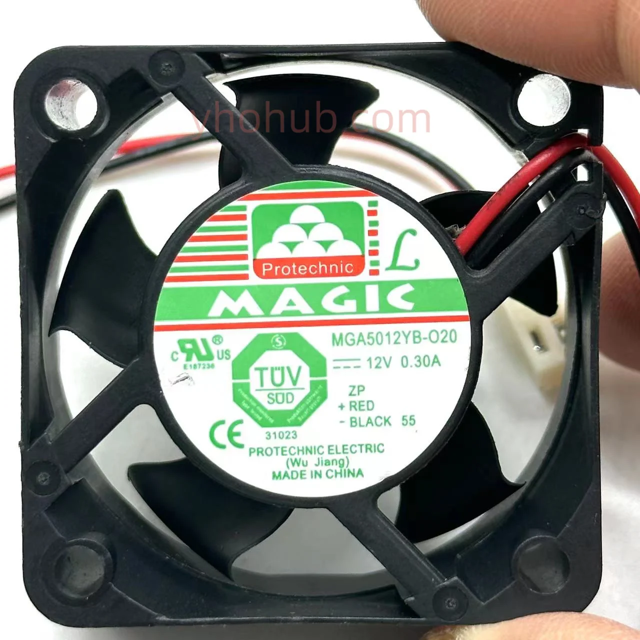 Magic MGA5012YB-020 MGA5012YB-O20 DC 12V 0.30A 50x50x20mm 2-Wire Server Cooling Fan