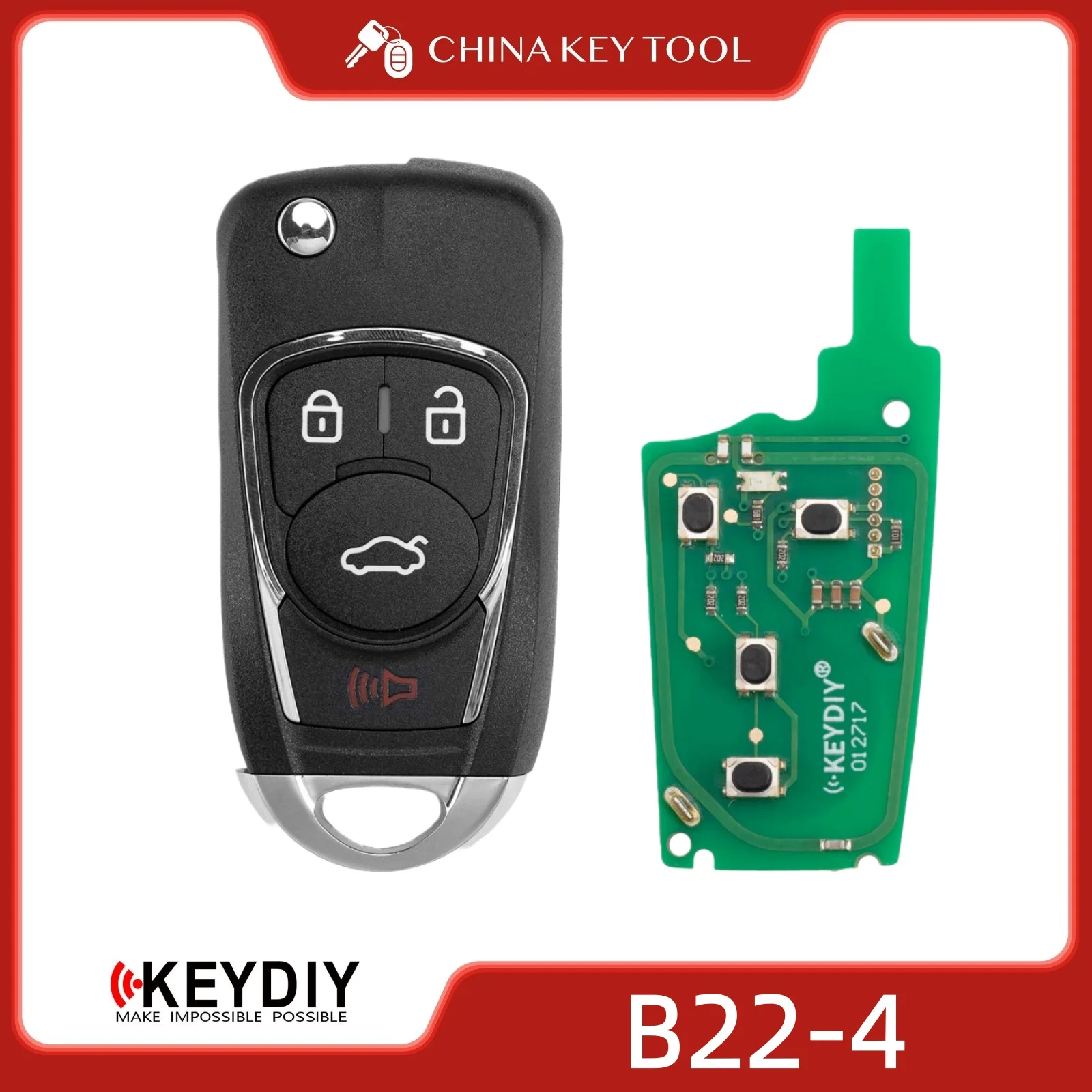 KEYDIY KD B22-4 Universal Flip Remote Key 3+1 Buttons Compatible with Buick Type