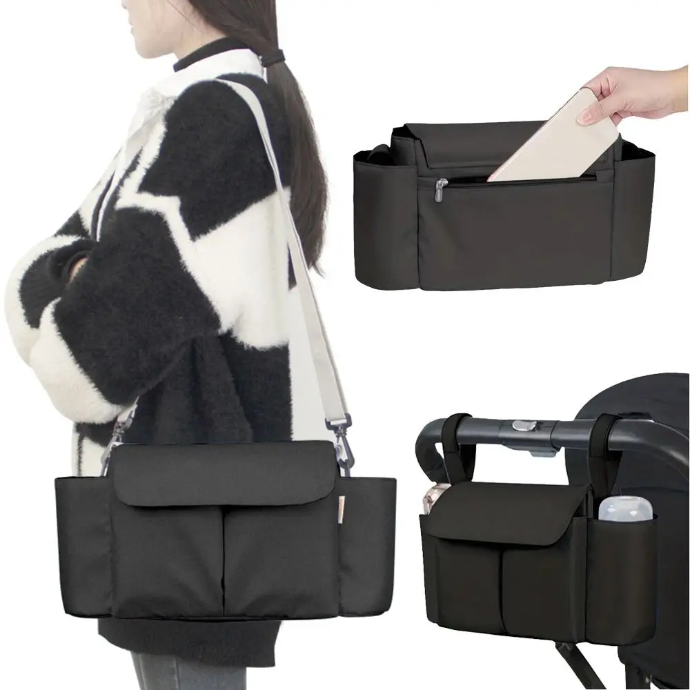 Large Capacity Stroller Storage Bag Multifunctional Adjustable Straps Baby Carriage Hanging Bag Waterproof Easy To Install