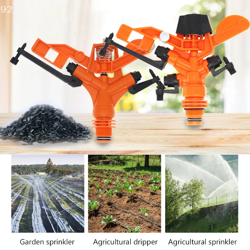 

3/4" 360 Degree Auto Rotating Sprinkler Lawn Impact Sprinkler Adjustable Agricultural Irrigation Rocker Rotating Sprinkler