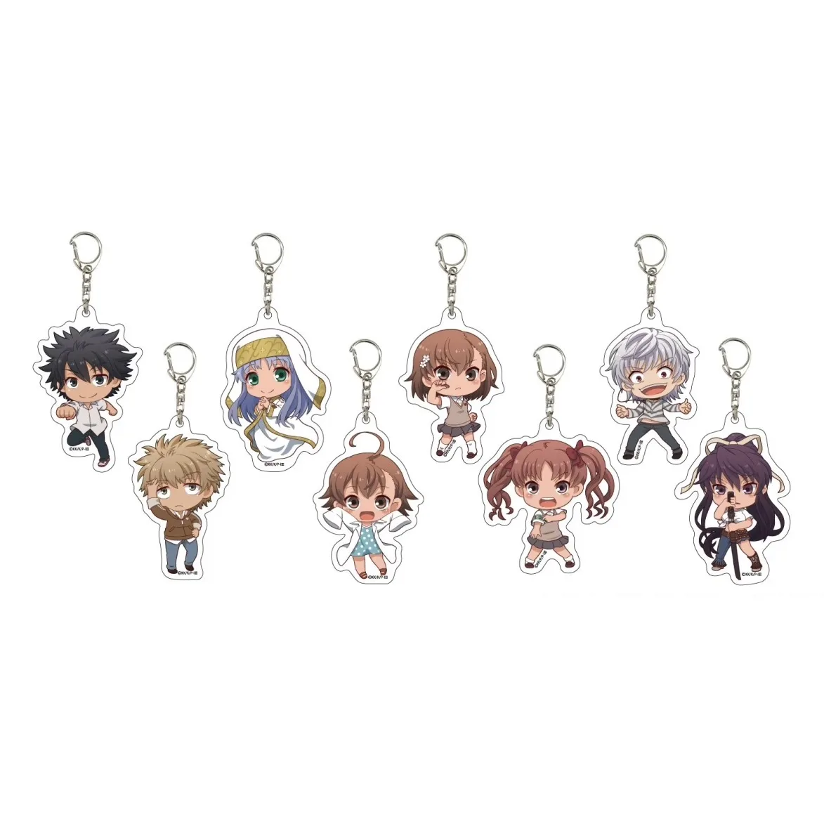 Game Kamijou Touma Mikoto Misaka Shirai Kuroko Kanzaki kaori Keychain Doll Anime Acrylic Keyring Pendant for Gift