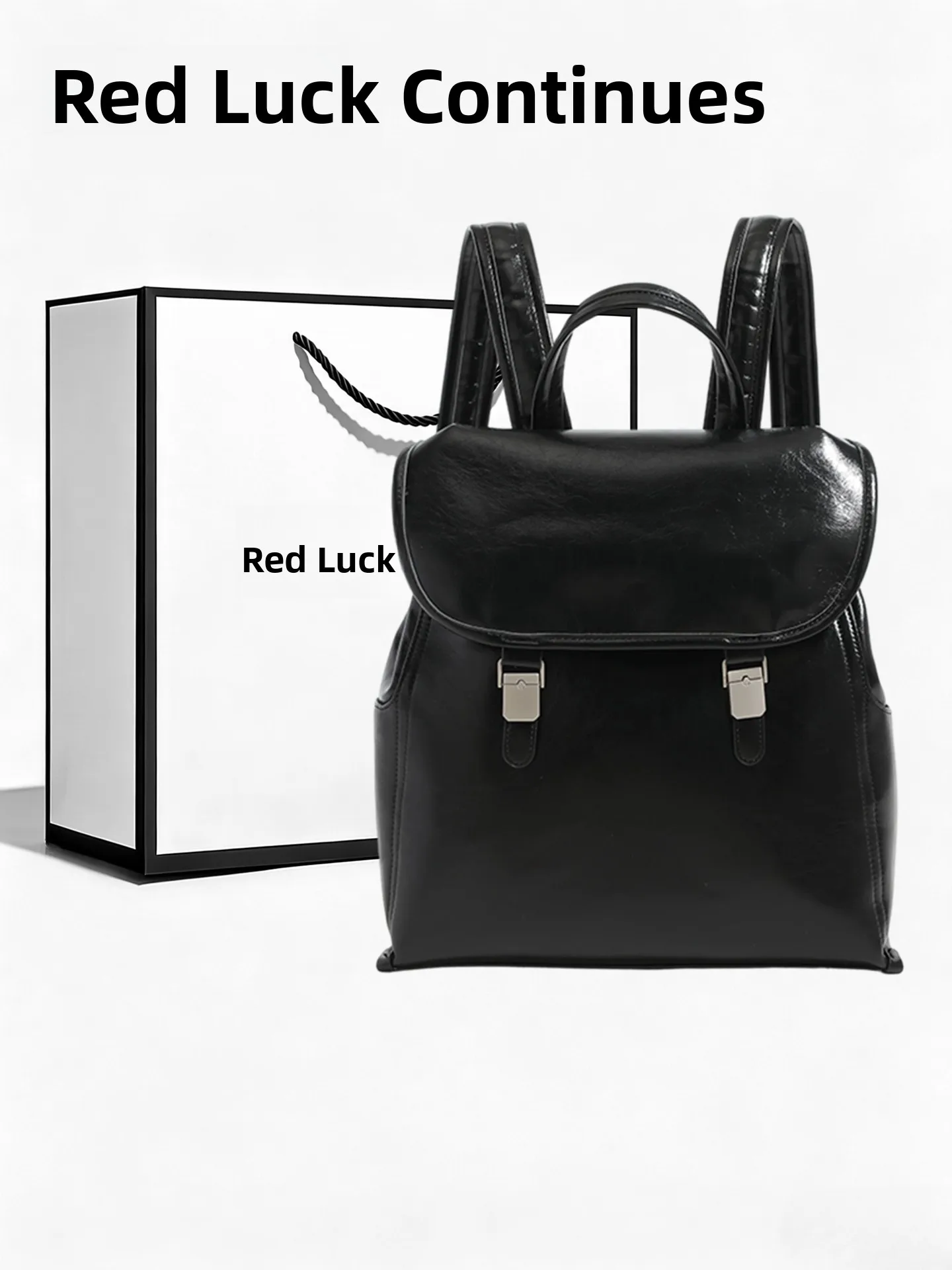 red-fortune-fashion-simple-commuter-oil-wax-leather-large-capacity-women's-backpack-travel-computer-bag-stylish-shoulder-bag