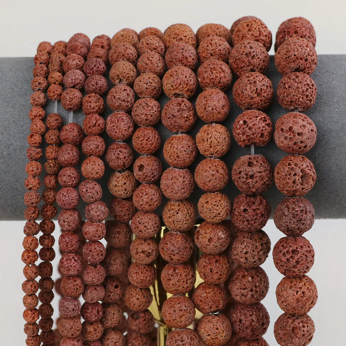 Synthetic Lava Rock Stone Brown 4 6 8 10 12mm Round Volcanic Losoe Beads For Jewelry Making DIY Bracelet Handmade Neckalce 15''