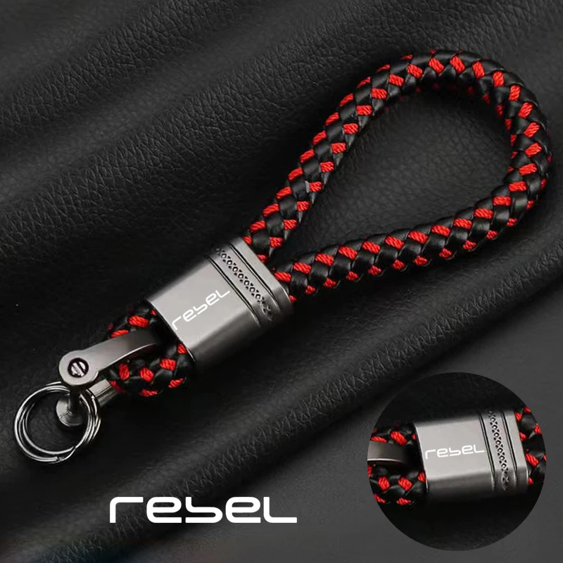

For Honda Rebel 300 500 CMX CMX300 CMX500 2017-2022 Accessories Custom LOGO Motorcycle Braided Rope Keyring Metal Keychain