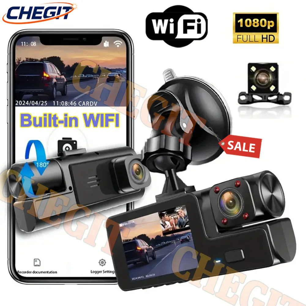 3 Cameras Car Dvr W…