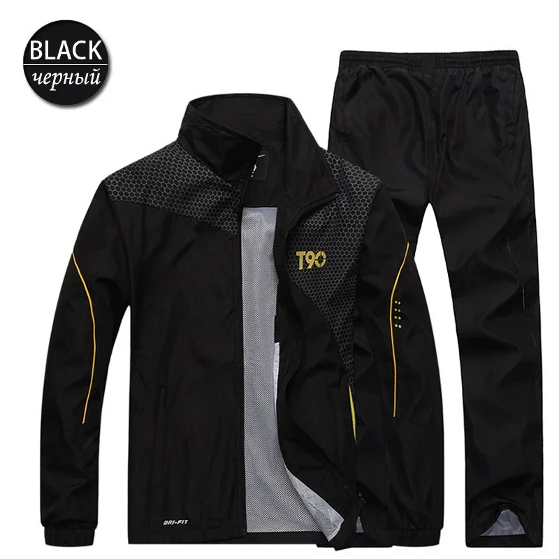 2026 Spring Men's Gym Sportswear Running Sets 2 Piece Tracksuit Sports Suit Jacket+Pant Male Outdoor Training Workout Clothing