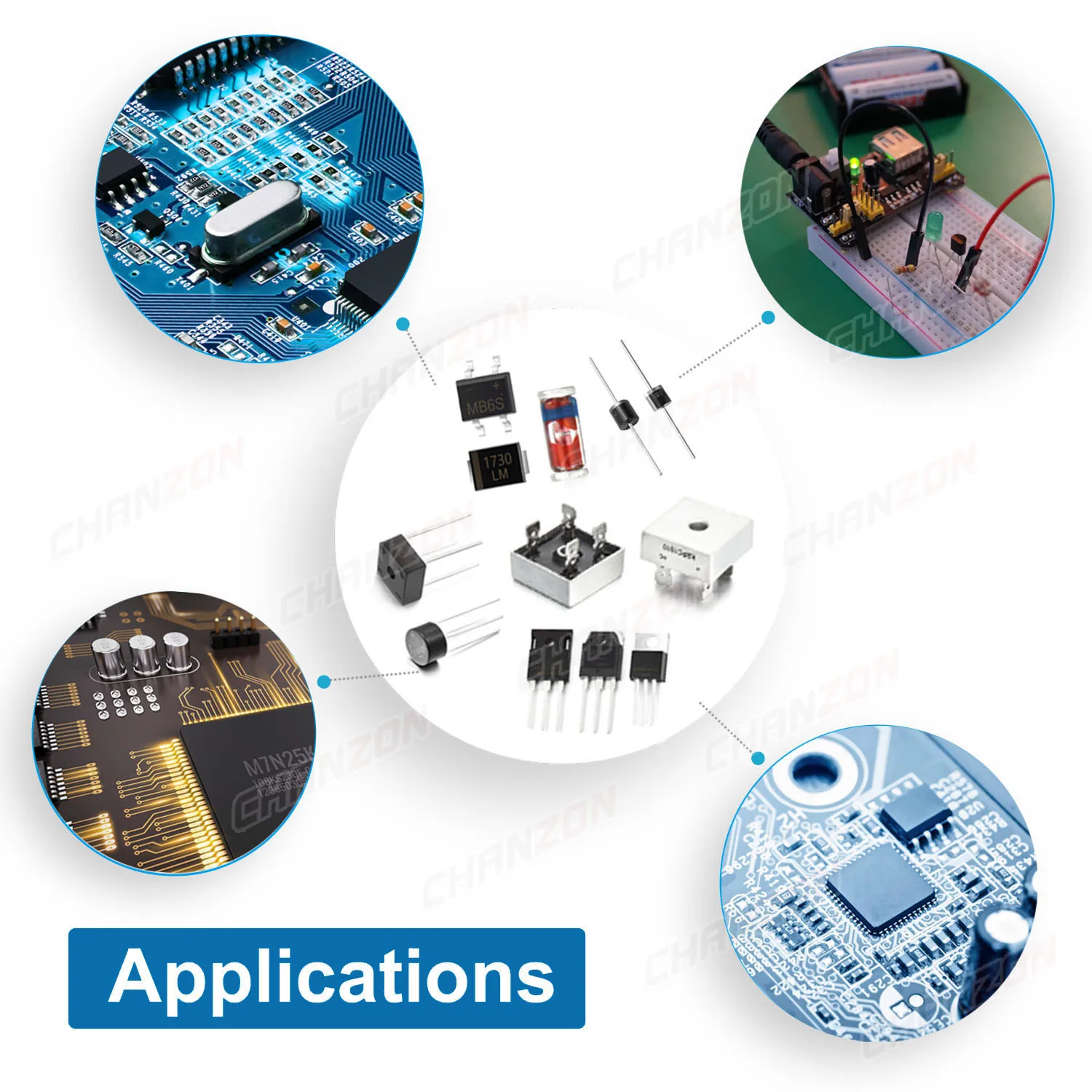 1N270 DO-7 Power Germanium Rectifier Diode 40mA 100V Axial Glass GE Diodes for TV FM AM Radio Detection