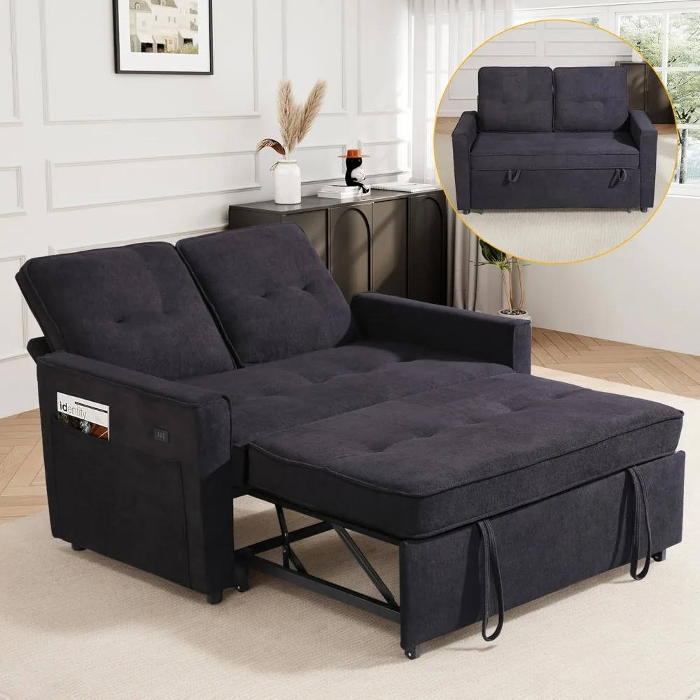 

Выдвижной диван, раскладной диван-кровать с USB и откидной спинкой, современный диван-кровать 3-в-1 с боковыми карманами, Co