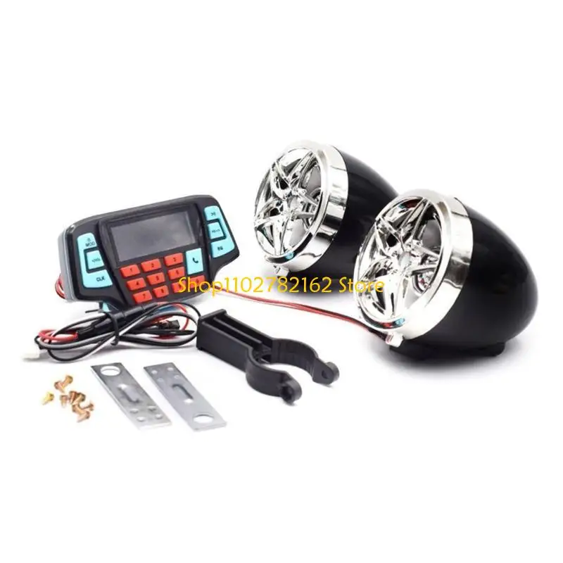 

547B Motorcycle Speaker Stereo FM Radio USB TF Card Bluetooth-compatible Player