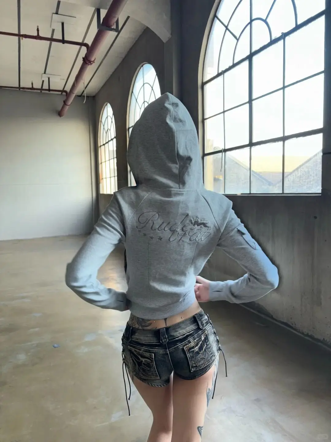 Y2k Shorts Punk Wash Black Strap Denim Super Shorts Women Low Waist Slim Fit Hip Hot Pants