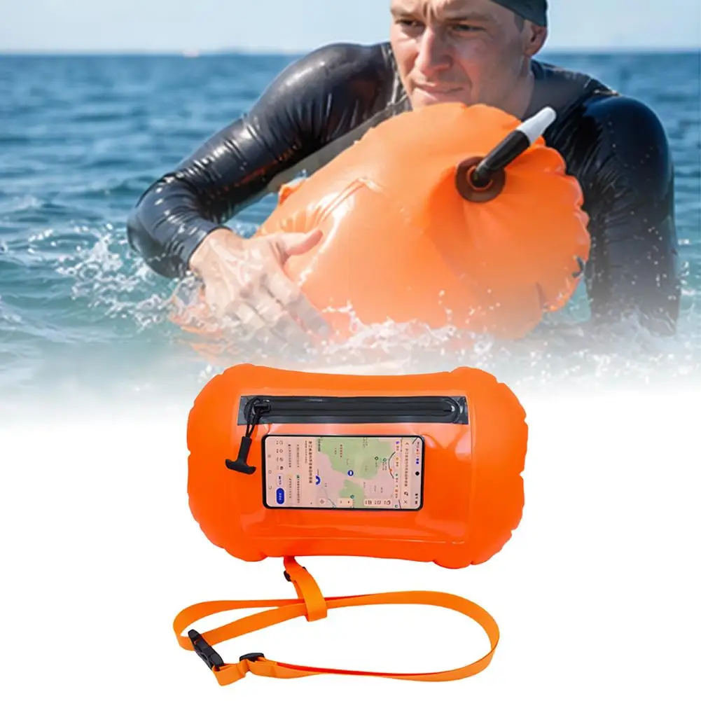 New Swim Buoy Waterproof Dry Bag with Touchscreen Phone Storage Open Water Swim Safety Float for Swimmers Triathletes Tow Float
