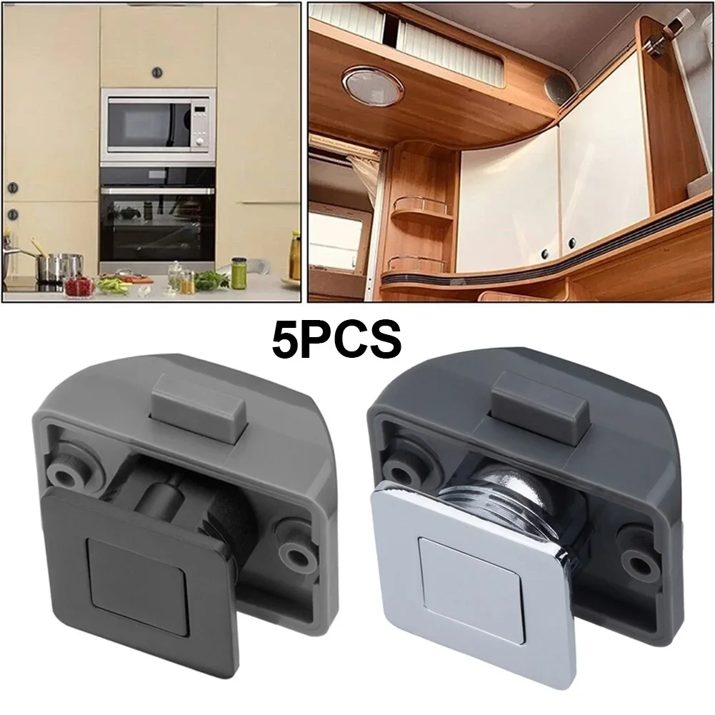 Push Button Catch Lock Cupboard Door Motorhome Cabinet Camper RV Caravan Latch Knob Drawer Locks Furniture Handle Hardware