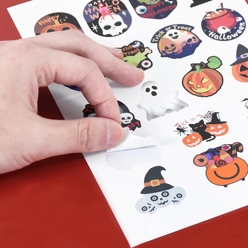 36/72Pcs Halloween Pumpkin Ghost Skull Stickers Candy Gift Packaging Sealing Label Sticker Halloween Decoration For Home