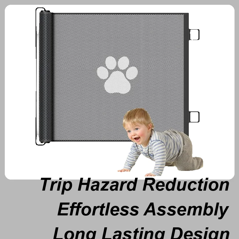 

Детские ворота для лестницы, сетчатые выдвижные ворота для собак, аксессуары для домашних животных для крыльца, окна, камина, дверной проем, двора, детской кухни, балкона