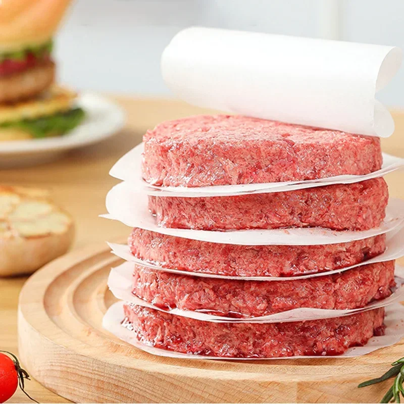 100pcs Burger Patty Paper Rounds Bread Buns Press Baking Parchment Rounds Hamburger Sheet For Separating Burger Patty Cookies