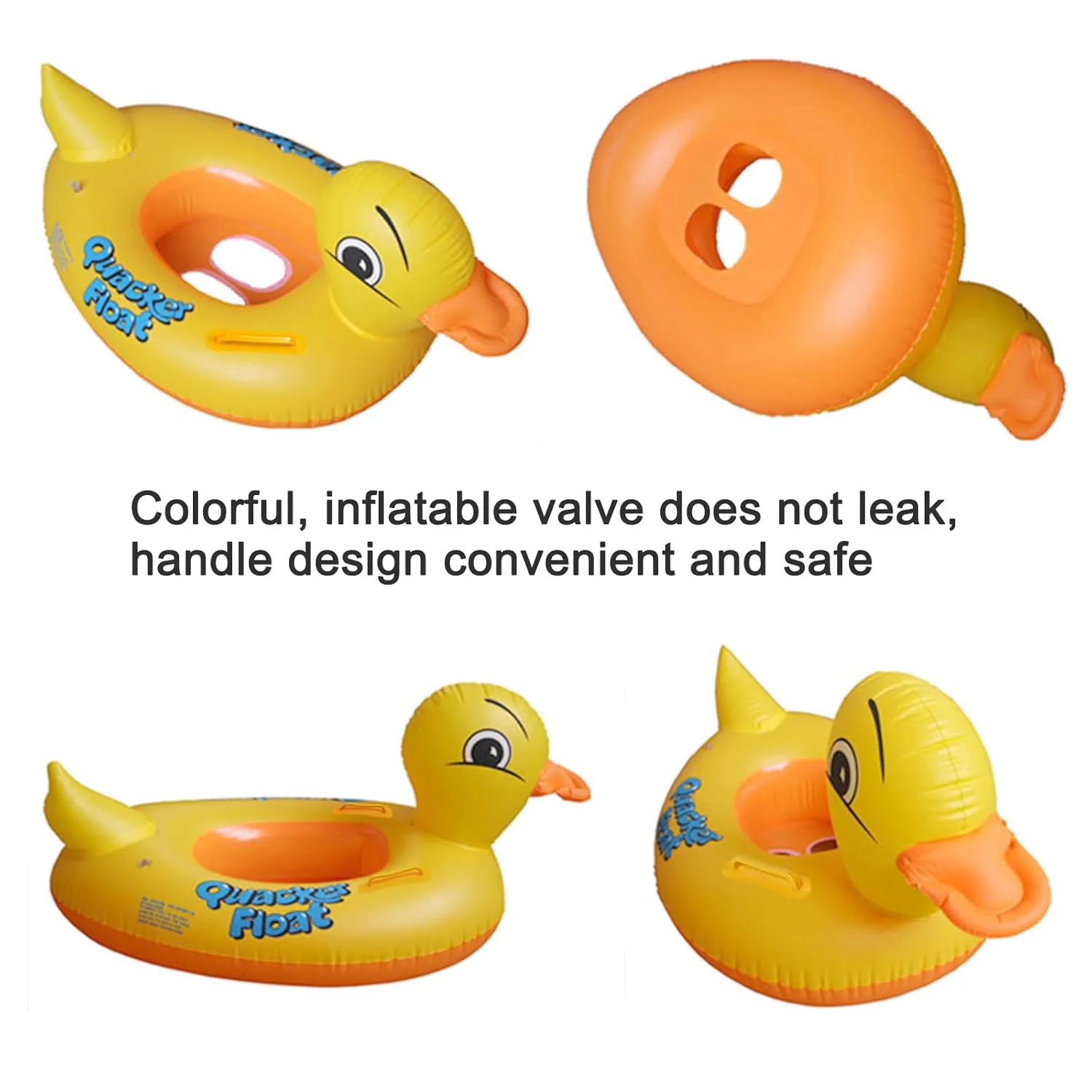 Duck Inflatable Toys for Baby Summer Water Toys Swimming Float Seat with Handle Outdoor PVC Inflatable Ring for Pool Beach
