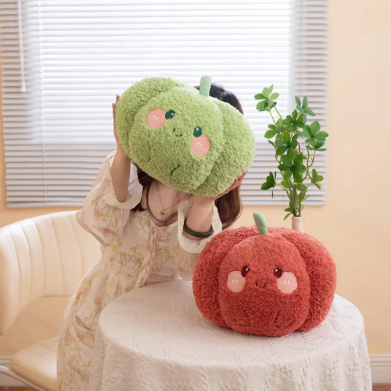 23/32CM Cute Smiling Face Colored Pepper Plush Toy Soft PP Cotton Filling Simulated Vegetable Companion Cognitive Plush Doll