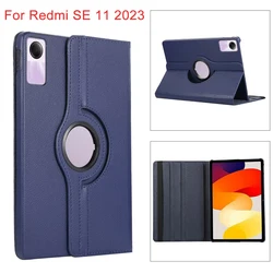 360 Degree Rotating Cover For Xiaomi Redmi Pad SE 11 Inch Folio Flip Stand Holder Cover PU Leather Shell Tablet Protective Case