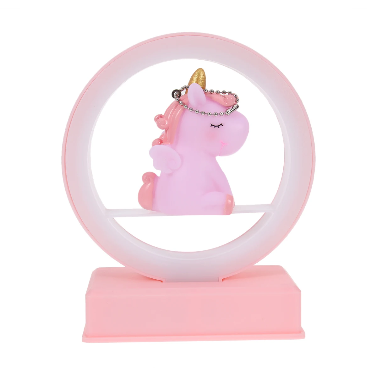 

Music Small Night Lamp Pink Cartoon Light Desk Decor Girl Powered Unique Unicorn Shape Warm Children Bedroom Living Room