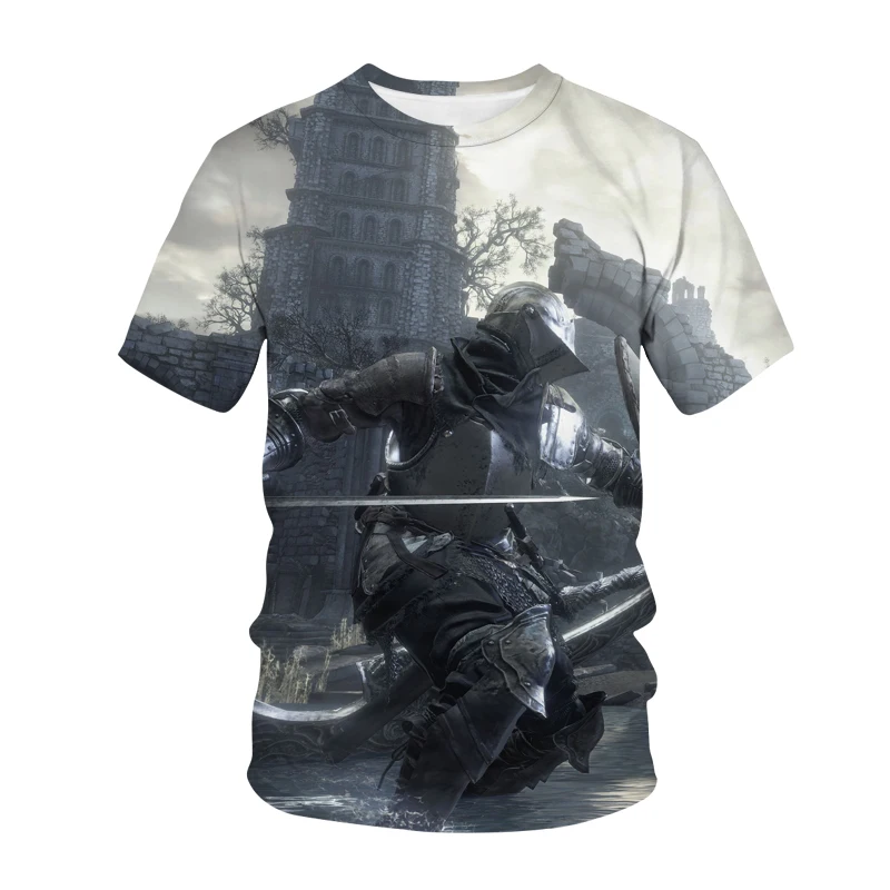 Dark Souls T-Shirt Game 3D Print Streetwear Men Women Casual Fashion Oversized Short Sleeve T Shirt Kids Tees Tops Man Clothing