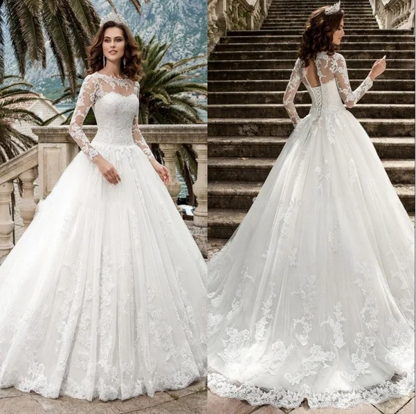 2024 Wedding Dress New Long Sleeve Lace Looks Thin and Stylish, Tailored Bridal Dress for Women