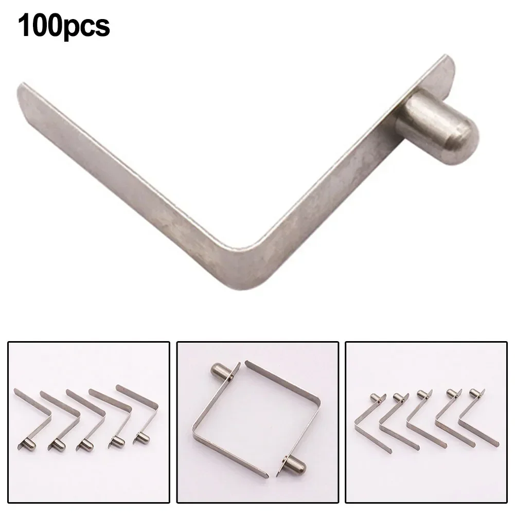 100pcs Spring Clips Locking Tube Pin Push Clip V-shaped Spring Clip Tube Positioning Bayonet For Tent Pole Kayak Paddle 6mm