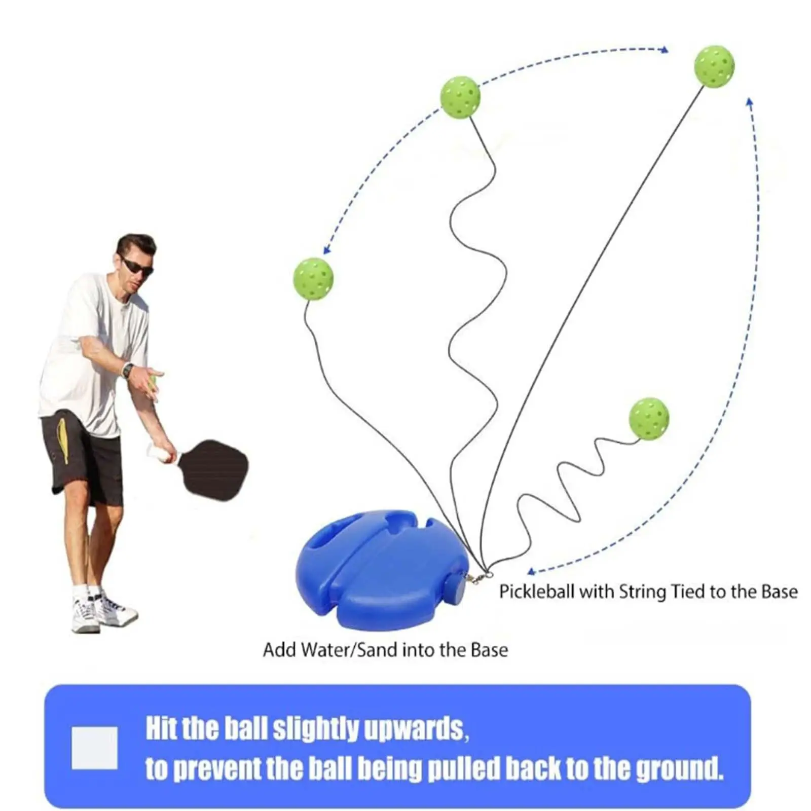 SONGYI Pickleball Trainer High Elasticity Pickleball Rebounder Durable Outdoor Indoor Training Aid Solo Practice for Beginner - Image 3