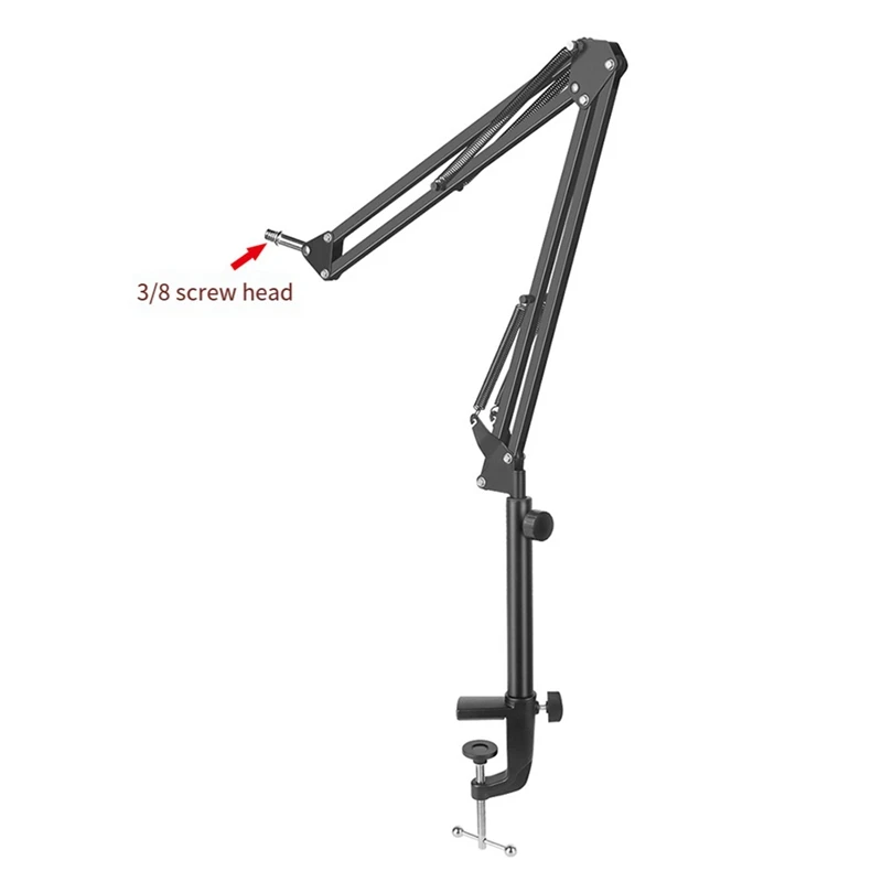 ABHS-Microphone Boom Arm With Tabletop Stand For Podcasting, Video Games, Radio And Studio Audio