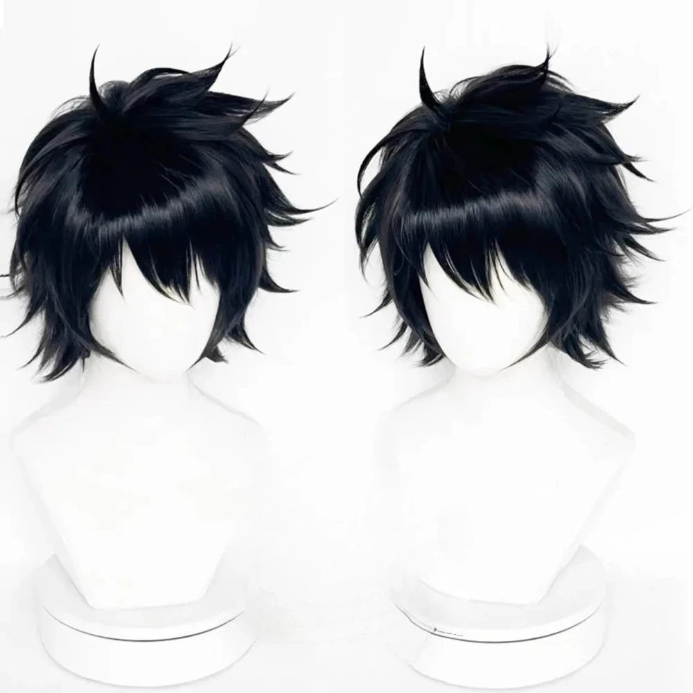 Death Note L Lawliet Al Rolette cos Wig Black Anti-upturned Anime Short Hair Comic Reality Show Synthetic Wig Halloween