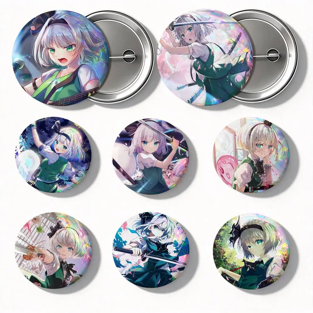 Anime Game Touhou Project Youmu Konpaku Round Badge Creative Brooch Clothing Backpack Accessories Lapel Pin