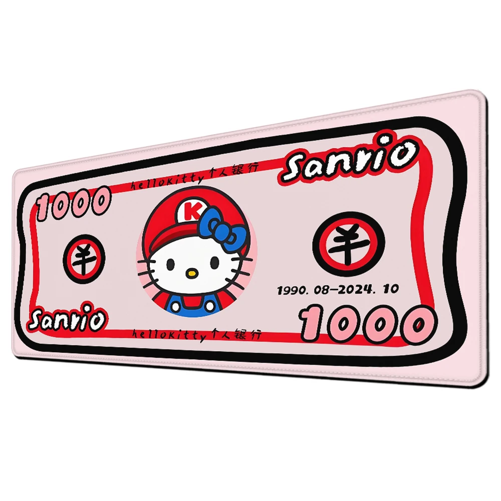 Kuromi Sanrio Anime Kawaii Cartoon Mouse Pad Large Size 120x60cm Mouse Keyboard Computer Dollar Bill Non-Slip Wear Resistant