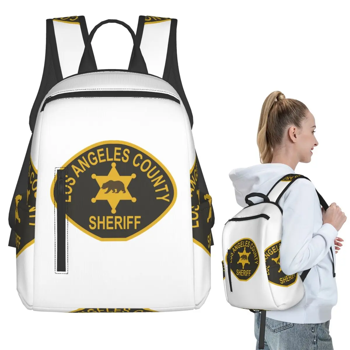 

Los Angeles County Sheriff Department Backpack Student BookBag Kids School Bag Computer Shoulder Bags Boys Girls