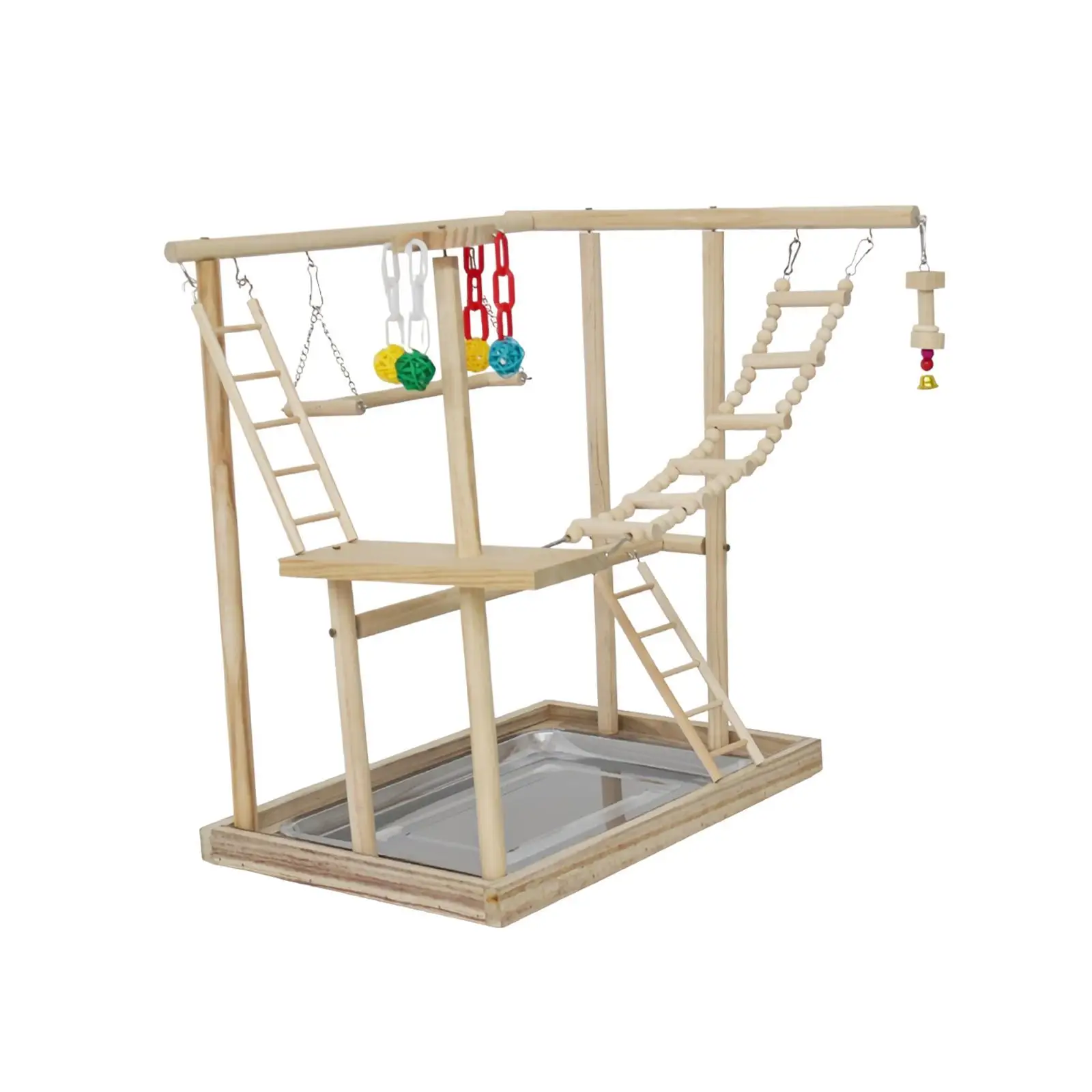 Wooden Bird Playground Standing Exercise Activity Center Parakeets Cockatoos