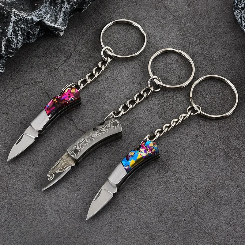 Folding small knife for unpacking express delivery, pocket mini keychain, portable boutique small gift, multi-purpose knife