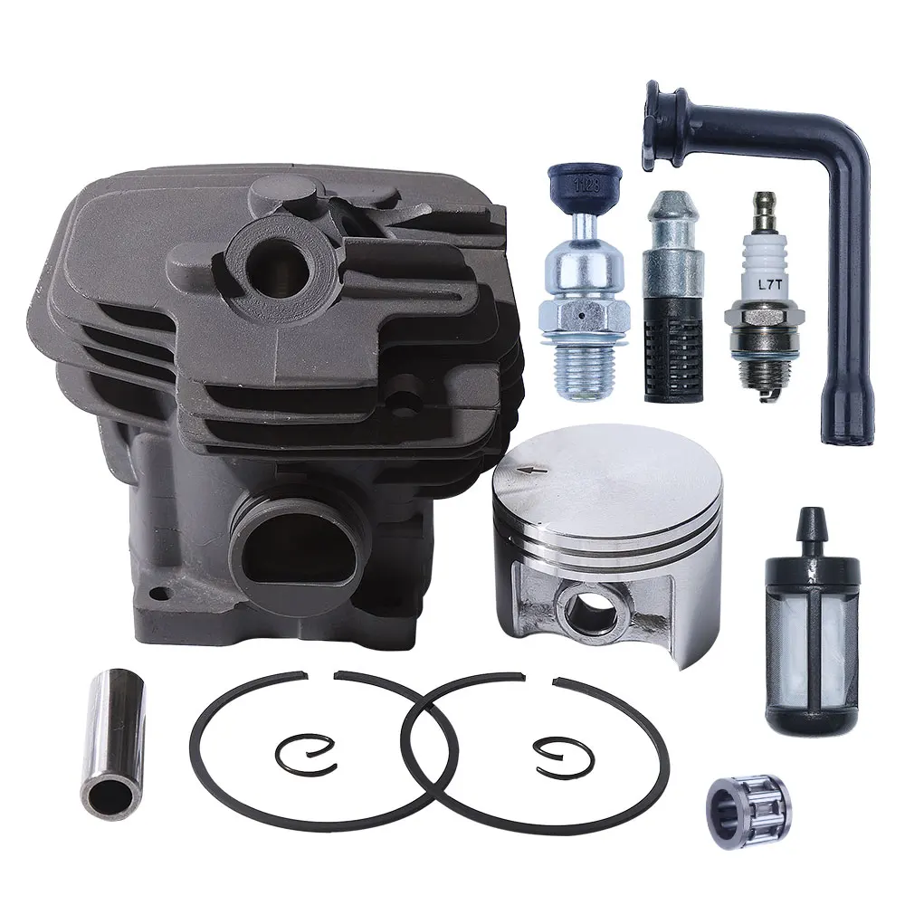 52mm Chainsaw Cylinder Piston Kit For Stihl MS382 MS382C with Oil Filter Oil Line Fuel Filter Needle Bearing Spark Plug