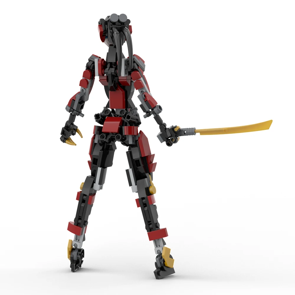 MOCメカモバイルスーツガール忍者ガールサムライロボットビルディングブロック機械戦士女性ロボットブロックおもちゃ子供向けギフト