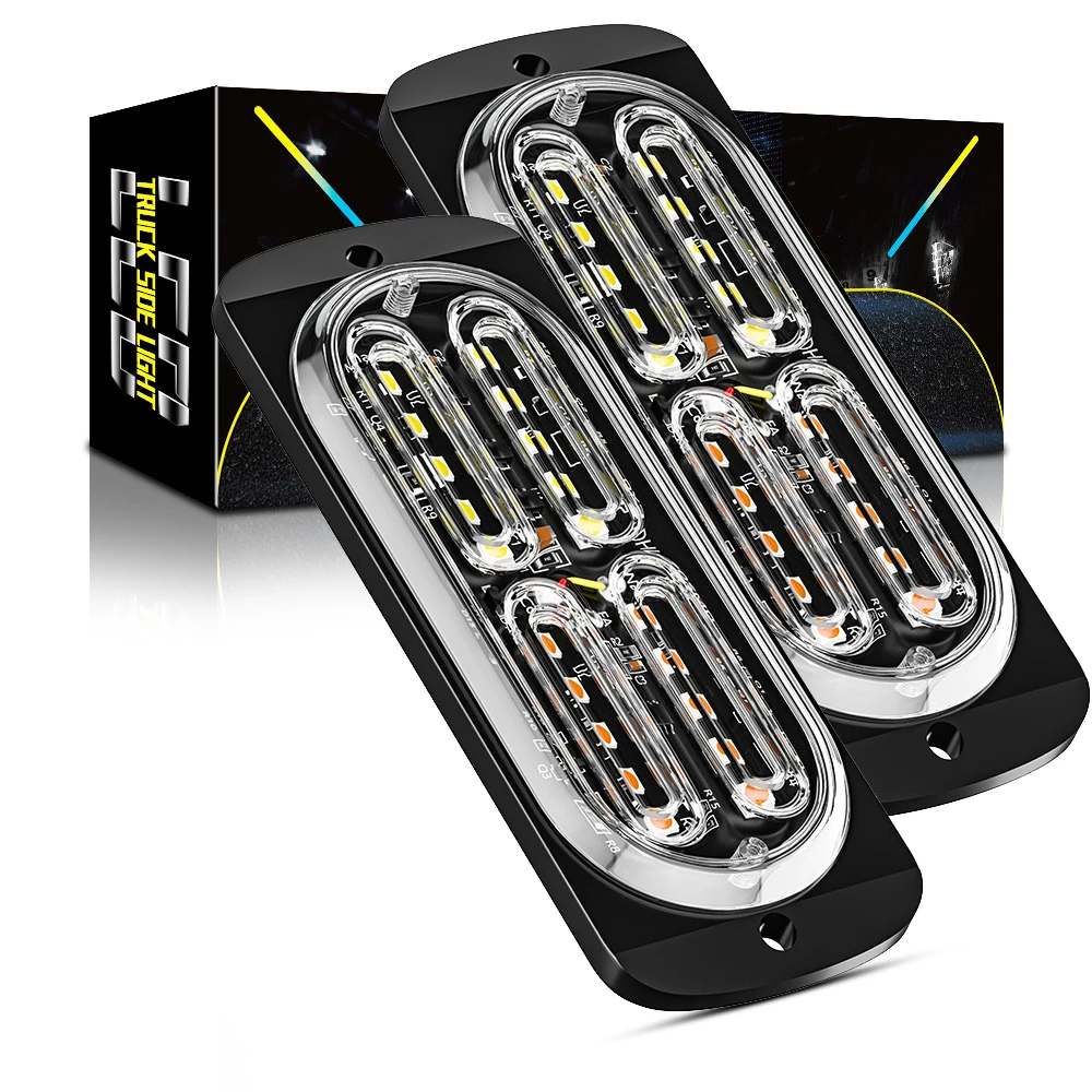 

2/4/10pcs Led Strobe Warning Light Strobe Grille Flashing Truck Lamp Amber Traffic Light DC 20SMD Car Light Side Maker Lights