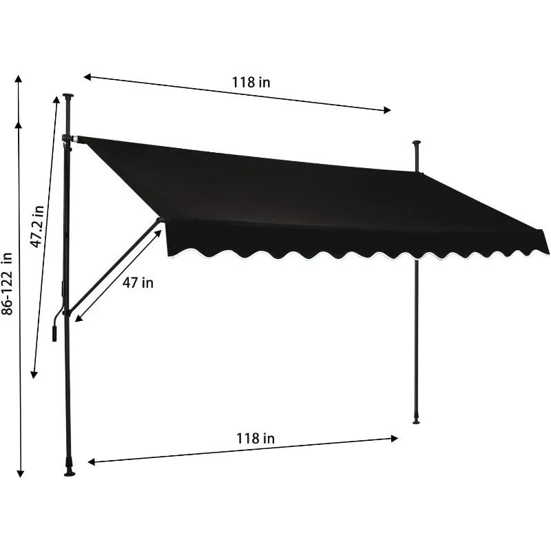 Imagem -06 - Capa de Sombra Solar Exterior com Proteção uv Pérgola Ajustável 100 Poliéster Made Outdoor Canopy us 47 Não Parafuso