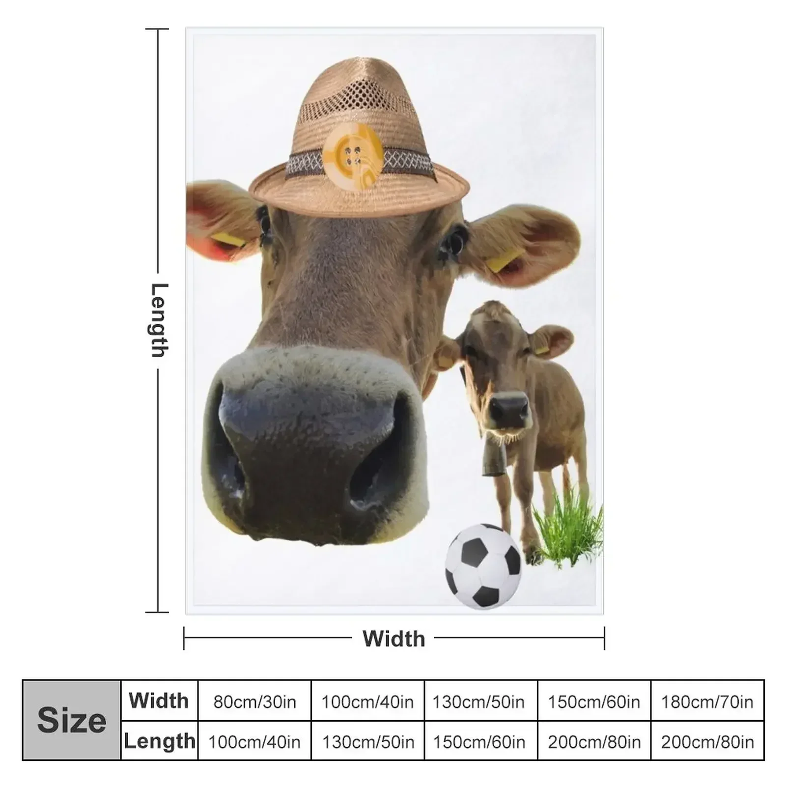 Big Nose Cow Face with Son Throw Blanket Bed linens Retros Soft Plaid Fashion Sofas Blankets